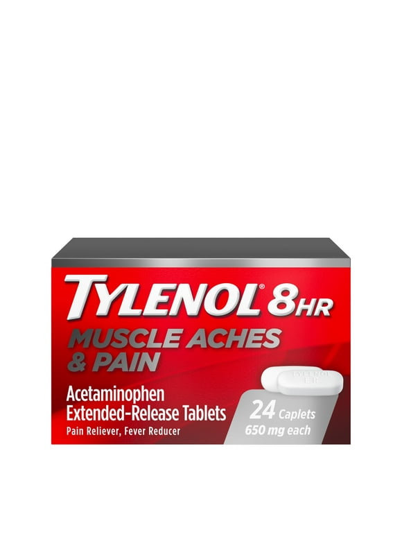 Tylenol 8 Hour Muscle Aches & Pain Tablets with Acetaminophen, 24 Count