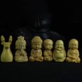 thumbnail image 3 of Mini Unpainted Buddha Statues Wood Fine Workmanship Monk Figurine Home Decor, 3 of 10