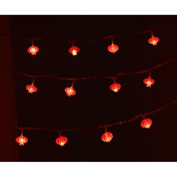 Cadena de luces de farolillos, cadena de farolillos chinos rojos, farolillos colgantes decorativos de la suerte, cadena de luces de farolillos chinos rojos, máxima confiabilidad