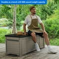 thumbnail image 5 of Dextrus Classic Outdoor Lockable 120 Gallon Resin Deck Box, Black & Brown, 5 of 5