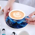 thumbnail image 3 of Van Gogh Starry Sky European Light Luxury Coffee Set Set Latte Steam Pitcher Cappuccino Mug, 3 of 5