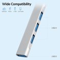 thumbnail image 3 of Type-C Hub Type-C Male to USB Female Adapter 4-in-1 Aluminum Alloy Hub with USB2.0/USB3.0 Ports Wide Compatibility Silver, 3 of 5
