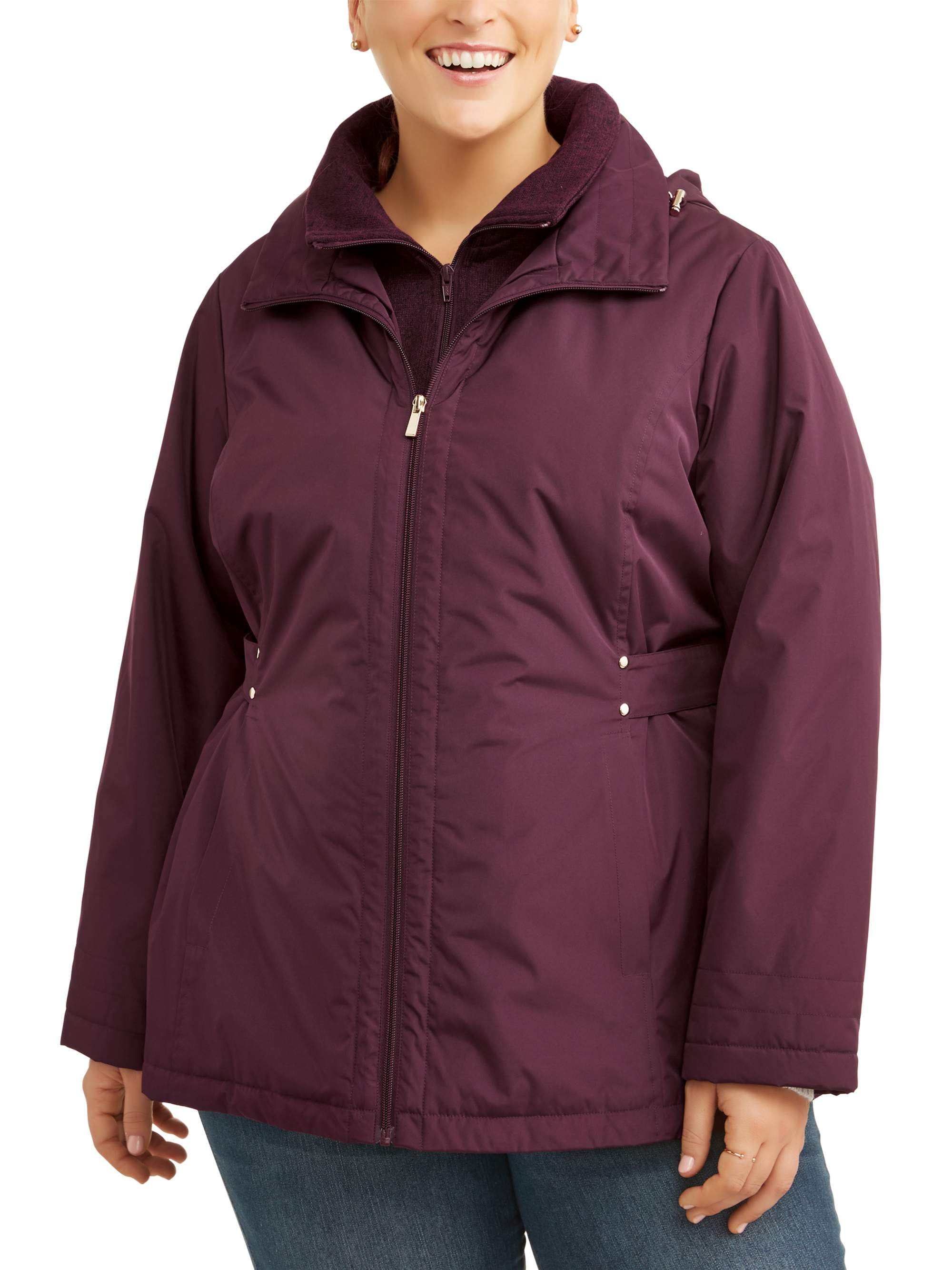 time and tru women's hooded puffer jacket