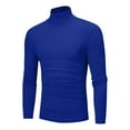 thumbnail image 2 of Mens Mock Turtleneck T-Shirts Long Sleeve Solid Color Tees Shirts Basic Casual Slim Fit Pullover T Shirts Royal Blue 3XL, 2 of 4