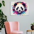 thumbnail image 3 of YILUYINQING Cute Panda Headphones Canvas Wall Art Prints Home Decor Ready To Hang 16x12in, 3 of 6