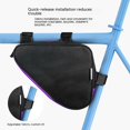 thumbnail image 4 of Bolsa de bicicleta triangular para bicicletas de montaña, playa o carretera, bolsa para manillar delantero, bolsa de viga delantera triangular impermeable de color morado oscuro, 4 of 5