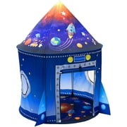 Rocket Ship Play Tent for Kids, Astronaut Spaceship Space Themed Pretend Playhouse Indoor Outdoor Games Party Children Pop Up Foldable Tent Birthday Toy for Boys Girls Toddler Baby,53 x 40 (DxH)