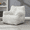 Ivory, variant on Domiluxe Bean Bag Chairs for Adults,Teddy Fabric Fluffy and Lazy Sofa with Armrests,Comfy BeanBag Sofa with Memory Sponge for Living Room,Bedroom,Ivory