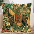 thumbnail image 6 of Artistic Horse and Floral Print Pillow Cover, 17.7x17.7 in with Invisible Zipper, Machine Washable for Easy Care, Ideal for Home Decor Refresh, 6 of 8