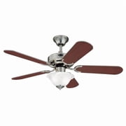 Westinghouse Richboro 42 in. Brushed Nickel Finish Reversible Blades (Rosewood/Light Maple) Frosted White Alabaster Glass