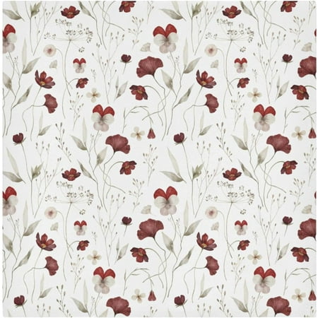 

Hidove Set of 4 Red Wildflowers Satin Napkin Square 20 Inches Table Napkins Soft Smooth Decorative Napkins for Wedding Banquet Party Decoration