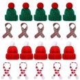 thumbnail image 3 of Mini gorro de Papá Noel, bufanda de Navidad, gorro nuevo, bufanda, piruleta, botella de vino, bricolaje, fiesta de Navidad, decoración de mesa de cena para el hogar, 10 Uds./20 piezas Uds., 2024, 3 of 4