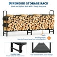 thumbnail image 3 of 8FT Heavy Duty Firewood Rack Stand – Durable Metal Log Holder with Fabric Mesh – Robust Firewood Storage for Fireplace, Fire Pits, Camping & Backyard – Weatherproof, Space-Saving – Size: 8FT, 3 of 8