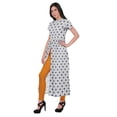 thumbnail image 2 of Moomaya Front Slit Tunic Dresses Women Short Sleeve Printed Kurti Summer Wear, 2 of 5
