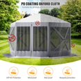 thumbnail image 3 of Pop Up Gazebo Screen Tent, 6-Sided Camping Gazebo Instant Canopy Sun Shelter, Outdoor Screen Shelter with 600D Oxford Cloth, Portable Carry Bag,for Camping, Lawn and Backyard,, 3 of 8