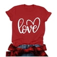 thumbnail image 5 of Penkiiy T-Shirts de la Saint-Valentin pour Femmes, T-Shirts Graphiques Imprimés, Mignons T-Shirts avec Cœur d'Amour, Manches Courtes Décontractées, m Rouge, 5 of 5