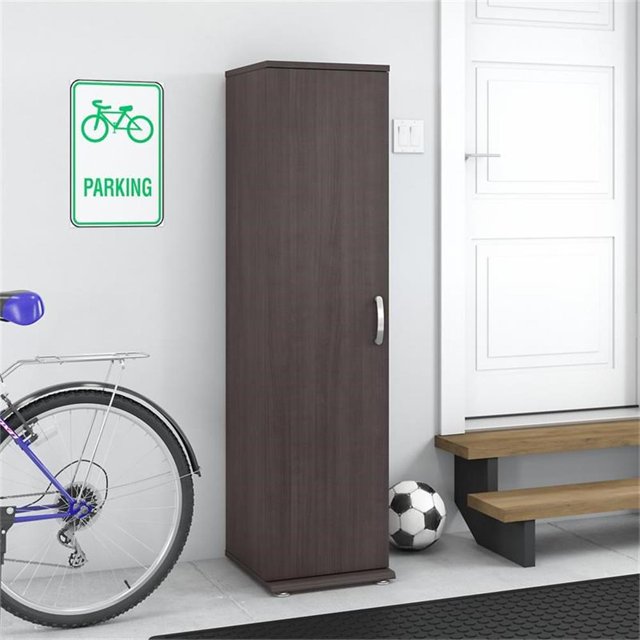 Pemberly Row Armoire de Rangement Étroite pour Garage 16l x 17p x 62H en Gris Orage