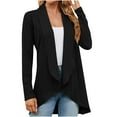 thumbnail image 2 of Aboser Dressy Casual Cardigans for Womens Drape Open Front Outwear Ruffles Long Sleeve Duster Cardigan Elegant Embroidery Blouse Tops Lightweight Work Coats, 2 of 7