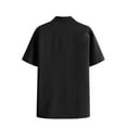 thumbnail image 4 of Men's Linen Casual Short Sleeve Shirts Floral Button Down Tropical Beach Shirt Classic Cool Vacation Summer Casual Tee Top, 4 of 5