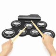 thumbnail image 4 of Electronic Drum Digital Usb 7 Pads Roll Up Drum Set Silic Electric Drum Pad Kit With Drumstick Foot Pedal Percuss, 4 of 5