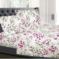 Sweet Home Collection 3 Piece Vintage Pink Floral Deep Pocket Microfiber Bed Sheet Sets, Twin