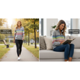 thumbnail image 7 of Moxiu Striped Quarter Zip Sweatshirt Women Long Sleeve Pullover Tops Fall Winter Stand Collar Rainbow Colorful Sweat Shirts Green,M, 7 of 7