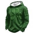 thumbnail image 2 of Ceisia Men's Loose Hooded Long Sleeve Waffle Knit Casual Top Green XXXL Gifts, 2 of 3