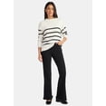 thumbnail image 2 of Time and Tru Women's High Rise Flare Jeans With Side Seam Details, 32" Inseam, Sizes 0-20, 2 of 4