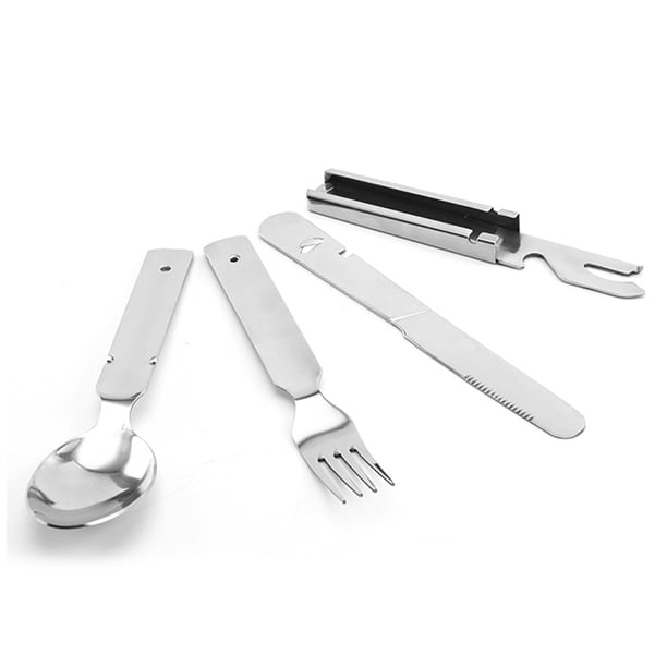 Camping Vajilla Portátil Vajilla Cumpleaños Cucharada Spoon Fork Mochilero Campistas Comer Suministros Herramientas Presentes Inevent OD011050-00