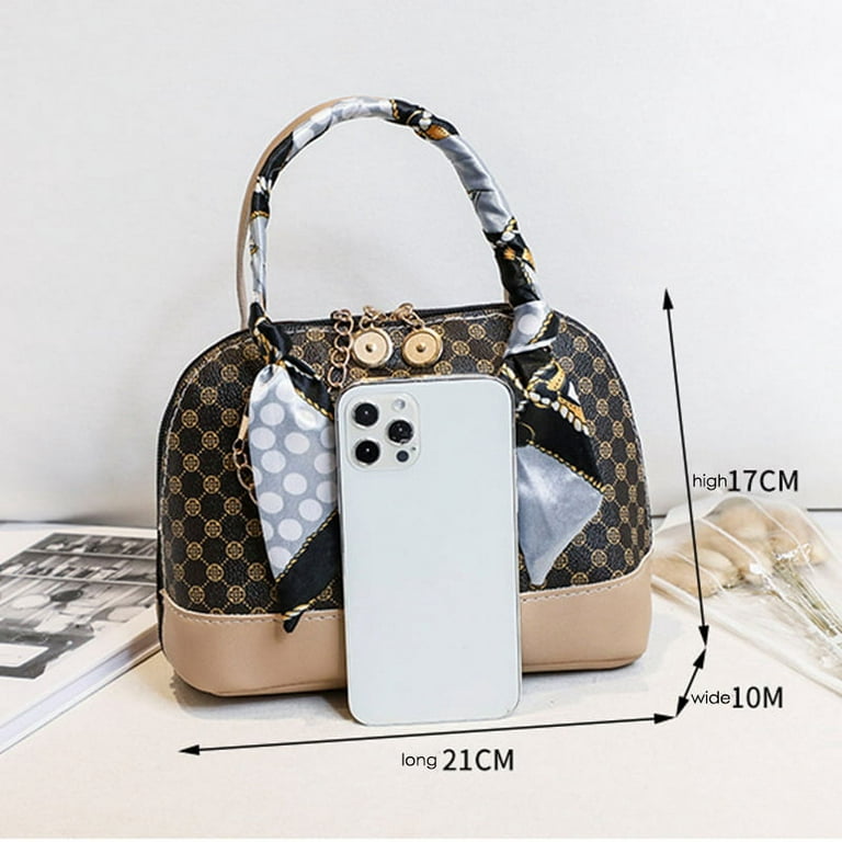 Womens Glitter PU Leather Shell Cross Body Shoulder Bags Purse Shell Bag  with Adjustable Chain Shoulder Straps Top Handles Bags 