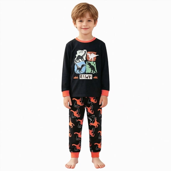 mgoYE Toddler Clothes for Boys 2 Pieces Long Set Cotton Sleepwear Kids Dinosaur Pjs Toddler Clothes for Boys Jammies