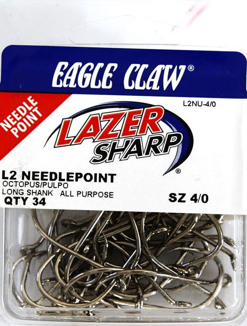 121-4 fishing hooks 4" Clear - Top Water Bait - Free Inline Single - Free Shipping gap round bend hooks that bite deep and hold hard Eagle Claw 121 Aberdeen Light