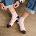 thumbnail image 3 of Rateoe Chrysanthemum Pattern Quarter Crew Socks,Toe Seamed Ankle Socks,Cotton Cushioned Breathable Athletic Crew Sports Socks, 3 of 7