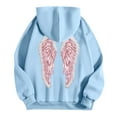 thumbnail image 4 of vigerkar Long Sleeve Wings Graphic Hoodie, Fashion Pullover Hooded Sweatshirt for Women (Sky Blue, L), 4 of 5
