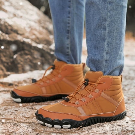 

Ediodpoh Fashion Winter Men Women Couple Snow Boots Thick Soled Non Upper on High Top Warm And Comfortable Shoes Men Brown 6.5