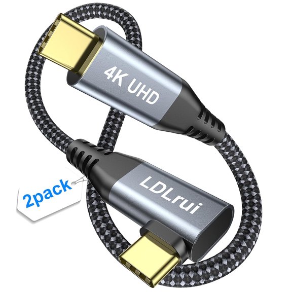 Short USB C Data Cable [12inch, 2 Pack] USB C 3.2 Gen 2x2, 20Gbps Data Transfer, 4K@60Hz, 100W Fast Charging