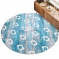 Bohemian Soccer Washable Round Area Rug 3 ft, Rustic Boho Farmhouse ...