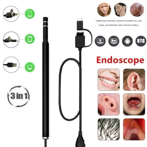 3in1 Ear Cleaning Endoscope USB 5.5mm Visual Earpick HD Camera Spoon