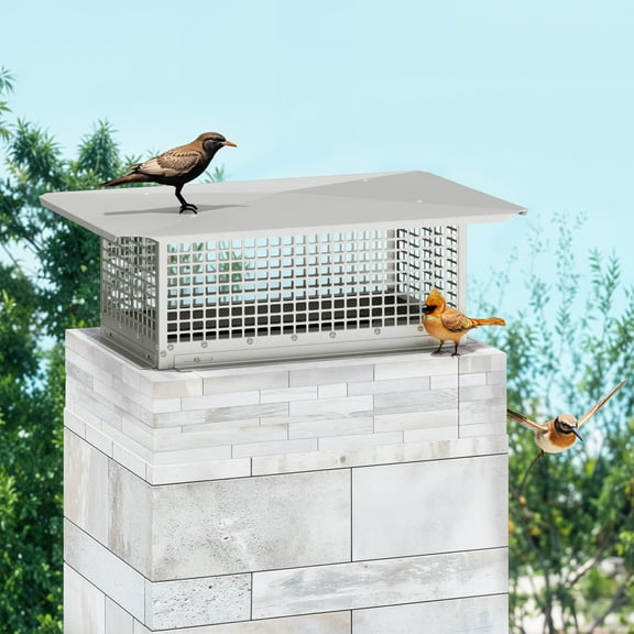Uforic 24" x 13" Stainless Steel Chimney Cap, Heavy-Duty, Adjustable Fireplace Flue Cover, Rust-Resistant Iron, Weatherproof