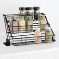 thumbnail image 2 of mDesign Large Metal 3-Tier Pull Down Spice Rack, Storage Shelf Organizer - Black, 2 of 8