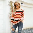 thumbnail image 4 of Vedolay Fall Tops for Women Oversized Sweaters for Women Crewneck Long Sleeve Knit Warm Pullover Sweater,Orange XL, 4 of 5