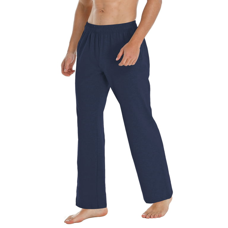 FEDTOSING Men's Sweatpants Cotton Jogger Male Loose Fit with Pockets Navy  Blue,up to 3XL 
