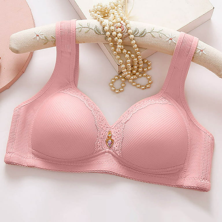 Viadha pasties bras for women Bras Plus Size Comfortable Breathable  Anti-exhaust Base Solid Non-Steel Ring Non-Magnetic Buckle Beauty Back  Underwear