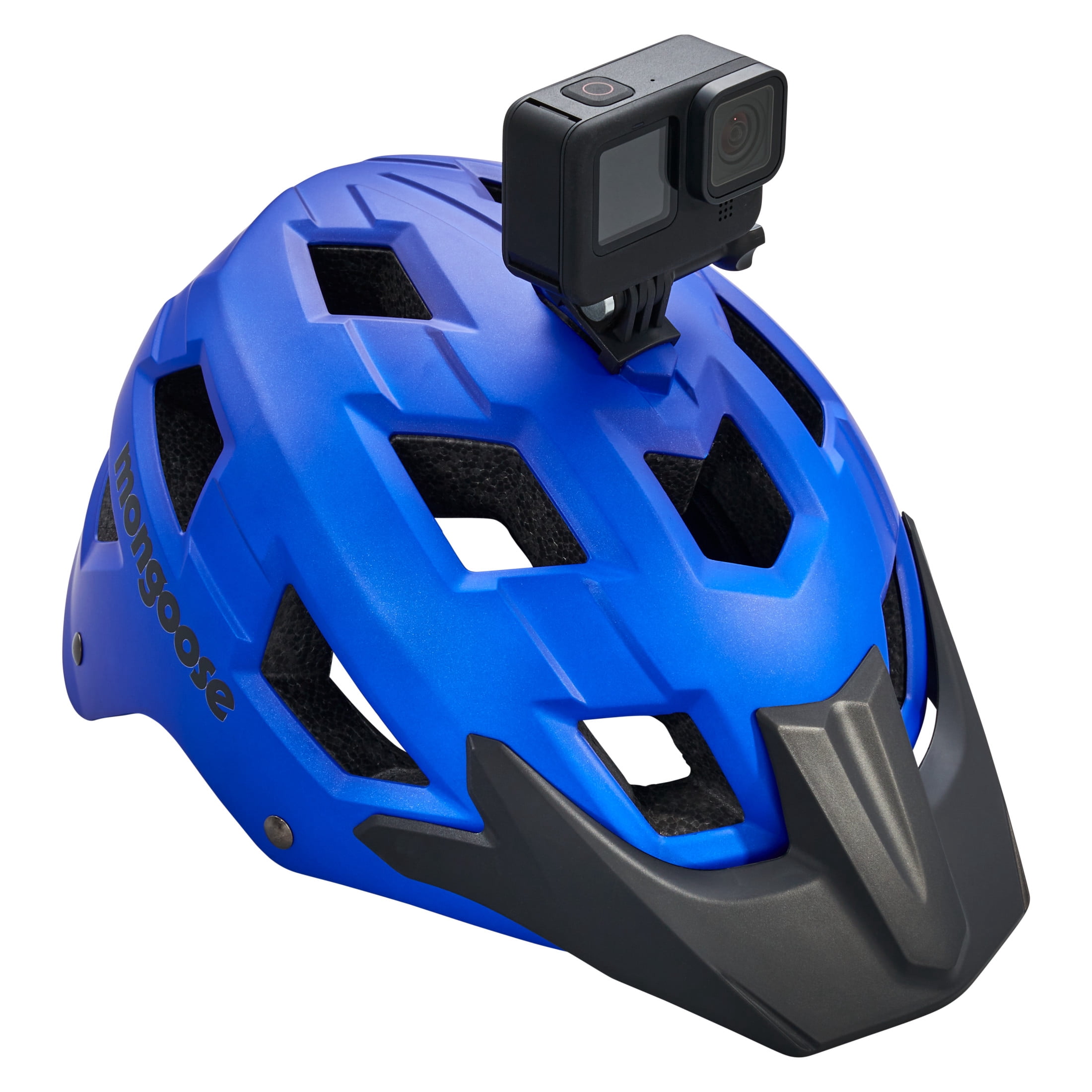 Mongoose Bicycle, Capture Bike Helmet with Camera Mount, Ages 8 to 13, Child and Teen, Blue, New