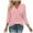 Pink, variant on 3/4 Length Sleeve Womens Tops Sevevn Women's Fashion Solid Color T-Shirt 3/4 Sleeves Blouse Round Neck Casual