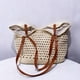 thumbnail image 5 of Bolso de playa para mujer, bolso de mano de diseñador de lujo, bolso de mano, novedad 2024, en poliéster trenzado, hueco, gran capacidad, para hombro debajo del brazo, 5 of 5