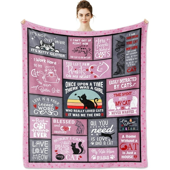 Cat Gifts for Cat Lovers, Cat Lover Gifts for Women, Gifts for Cat Lovers Blanket 60" X 50", Cat Lover Gifts, Cat Lover Gifts for Girls, Cat Mom Gifts for Women, Cat Gift Ideas for Birthday Christmas