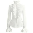 thumbnail image 2 of Women's Long Sleeve Shirts Blouse Punk Ruffles Fashion Clothes, 2 of 9