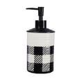 thumbnail image 3 of Youngs 21079 Ceramic Buffalo Plaid Lotion Dispenser, Black & White, 3 of 5
