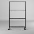 Trinity Basics 4Tier 36"x14" Wire Shelving Unit with Casters, Black